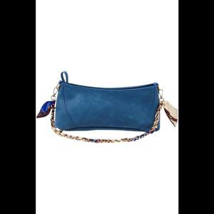 Designed for Joy Birdie Scarf Laced Handle Bag Medium Blue